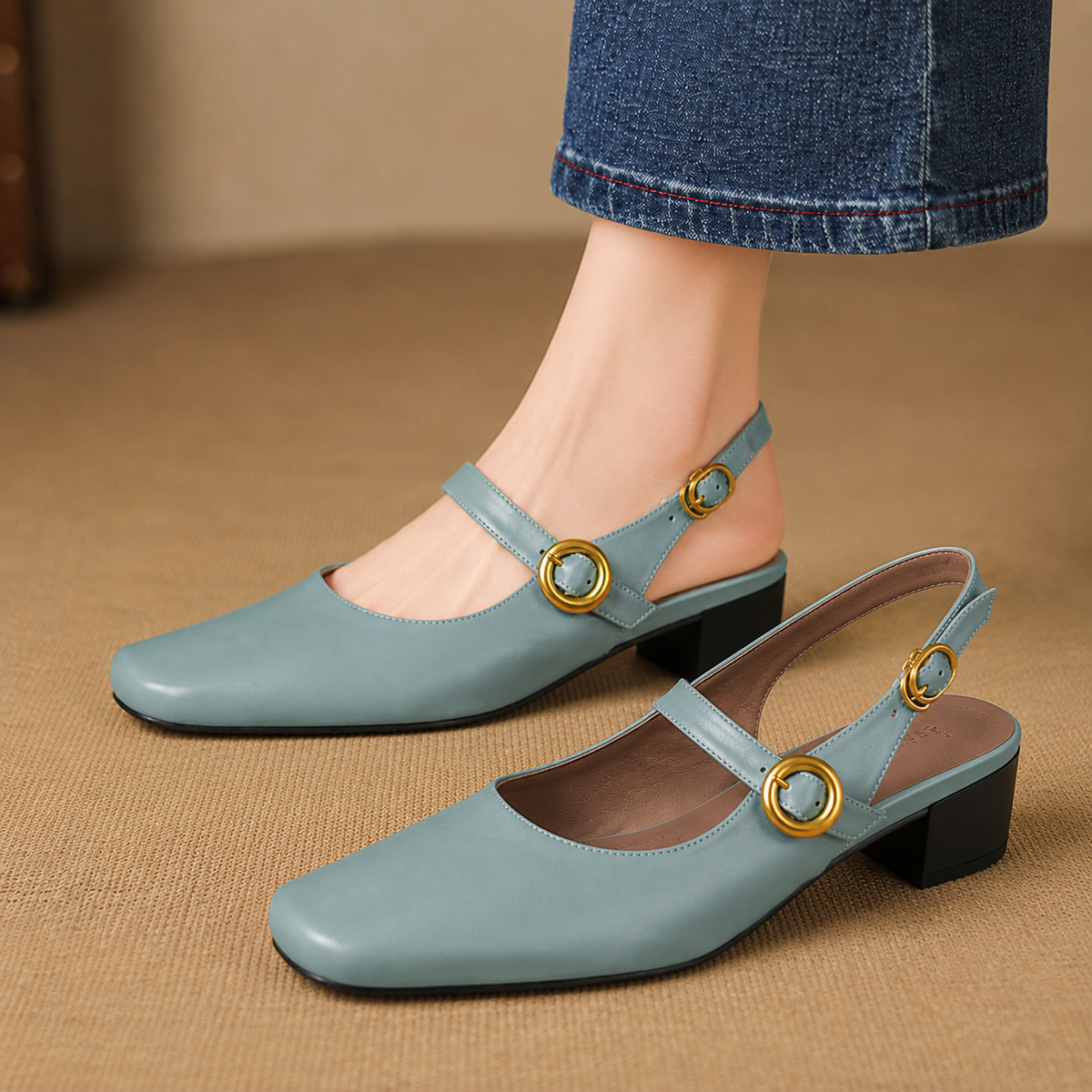 Echte Leder Slingback Sandalen