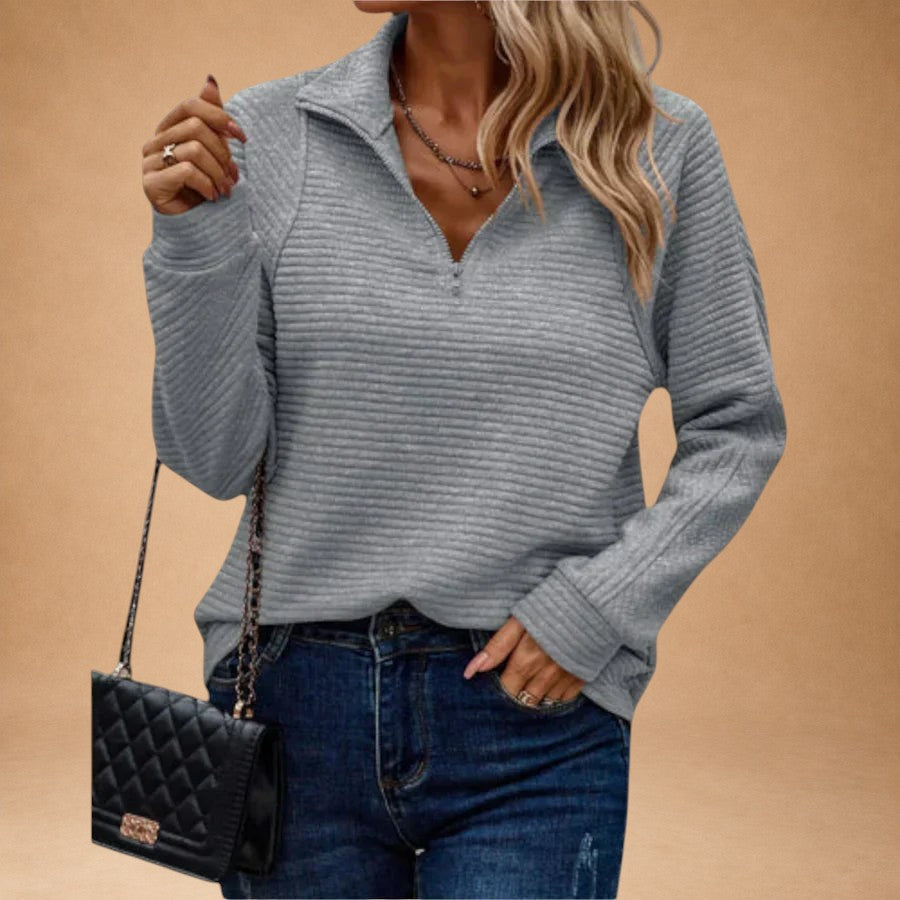 Vilja - Pullover mit halbem Reißverschluss