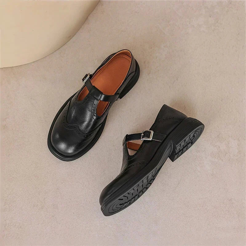 Alexia - Damen-Leder-Mary-Jane-Schuhe mit Riemchen