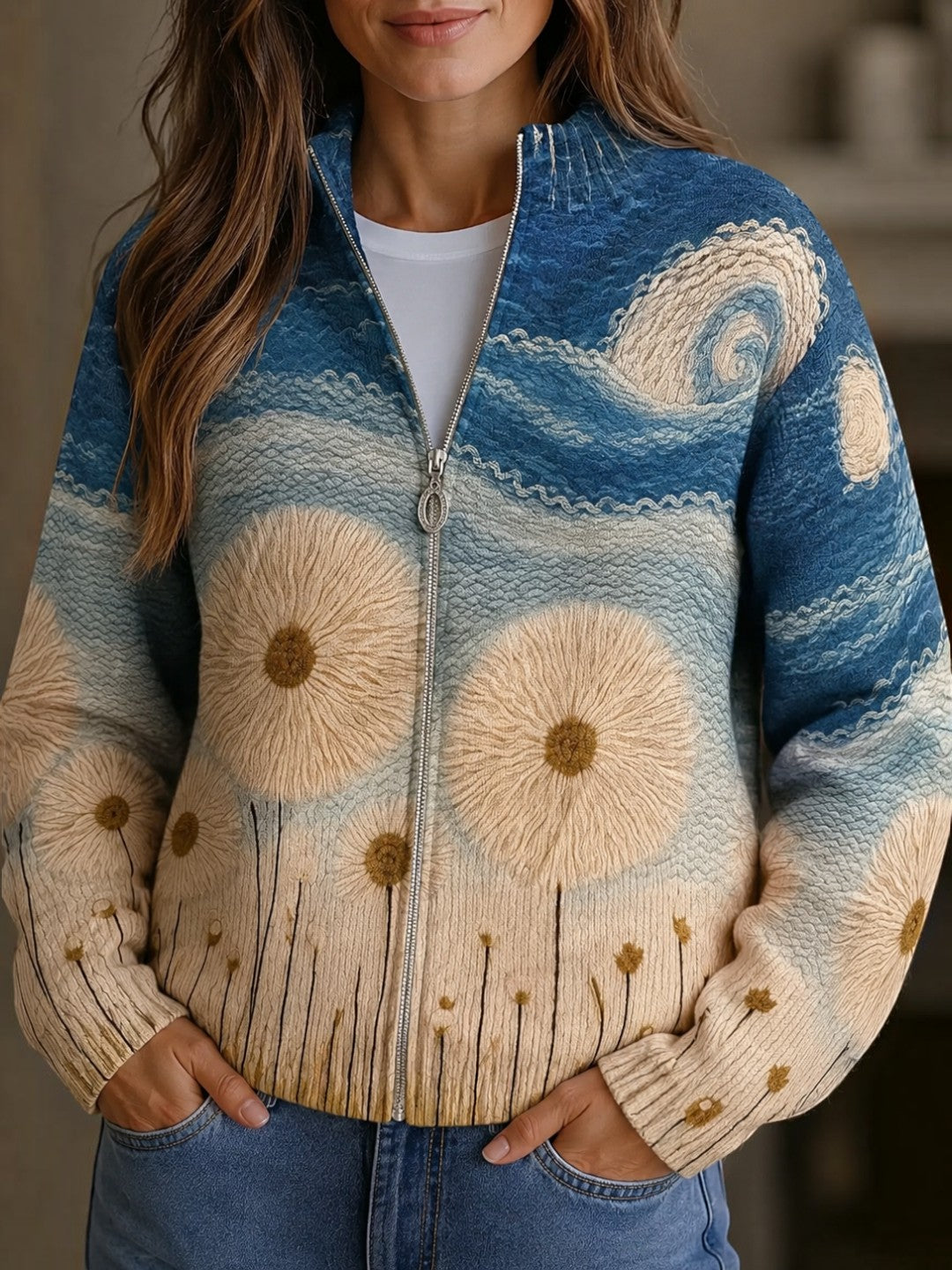 Renate | Cardigan mit Taraxacum-Muster