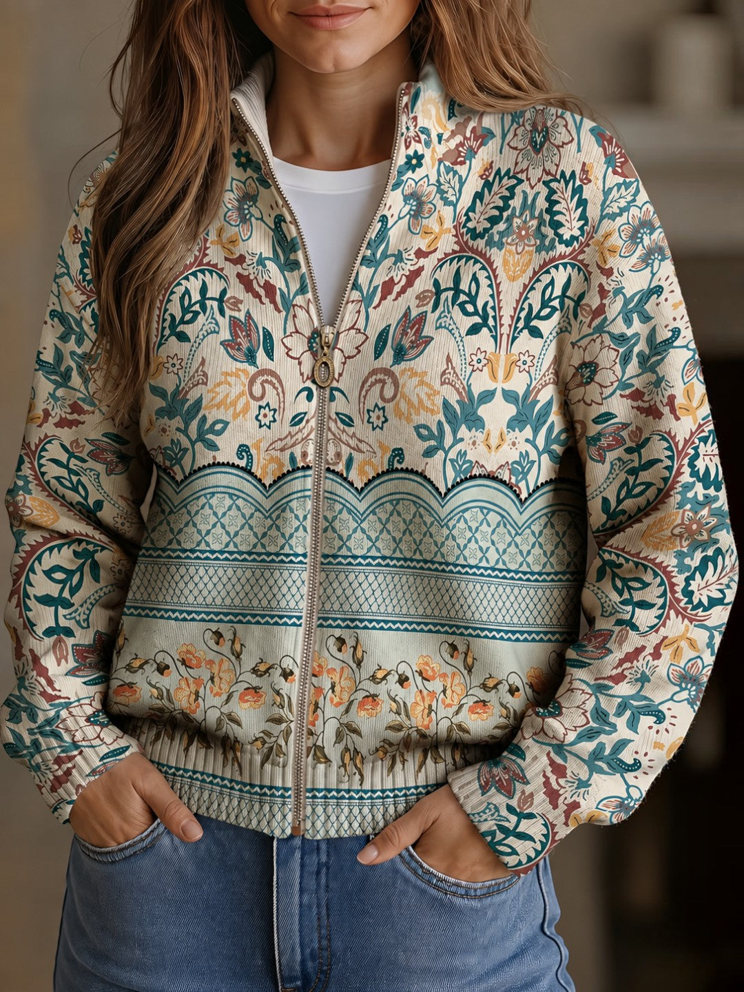 Gisela | Cardigan mit Blumen
