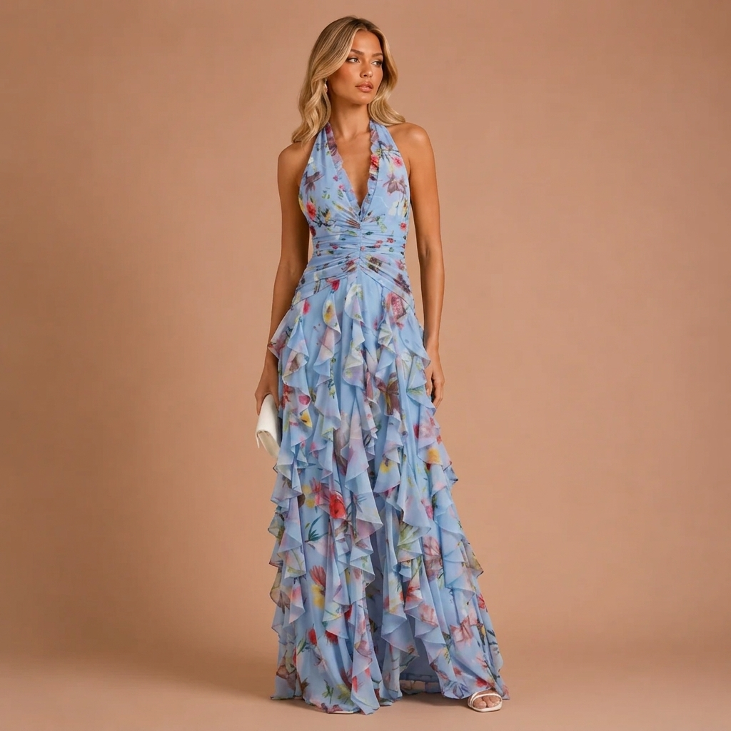 Dora - Maxi-Kleid mit Halterneck