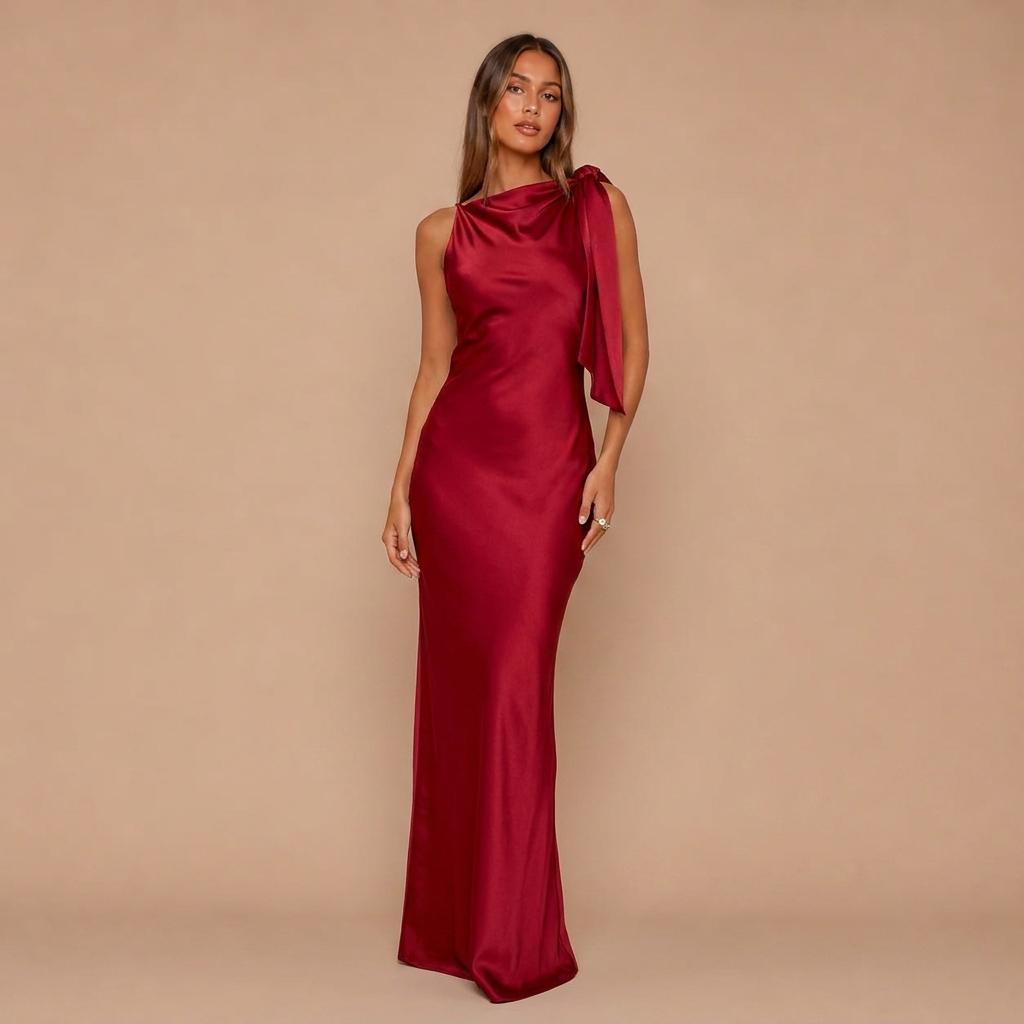 Maxikleid mit Schulterbindedetail