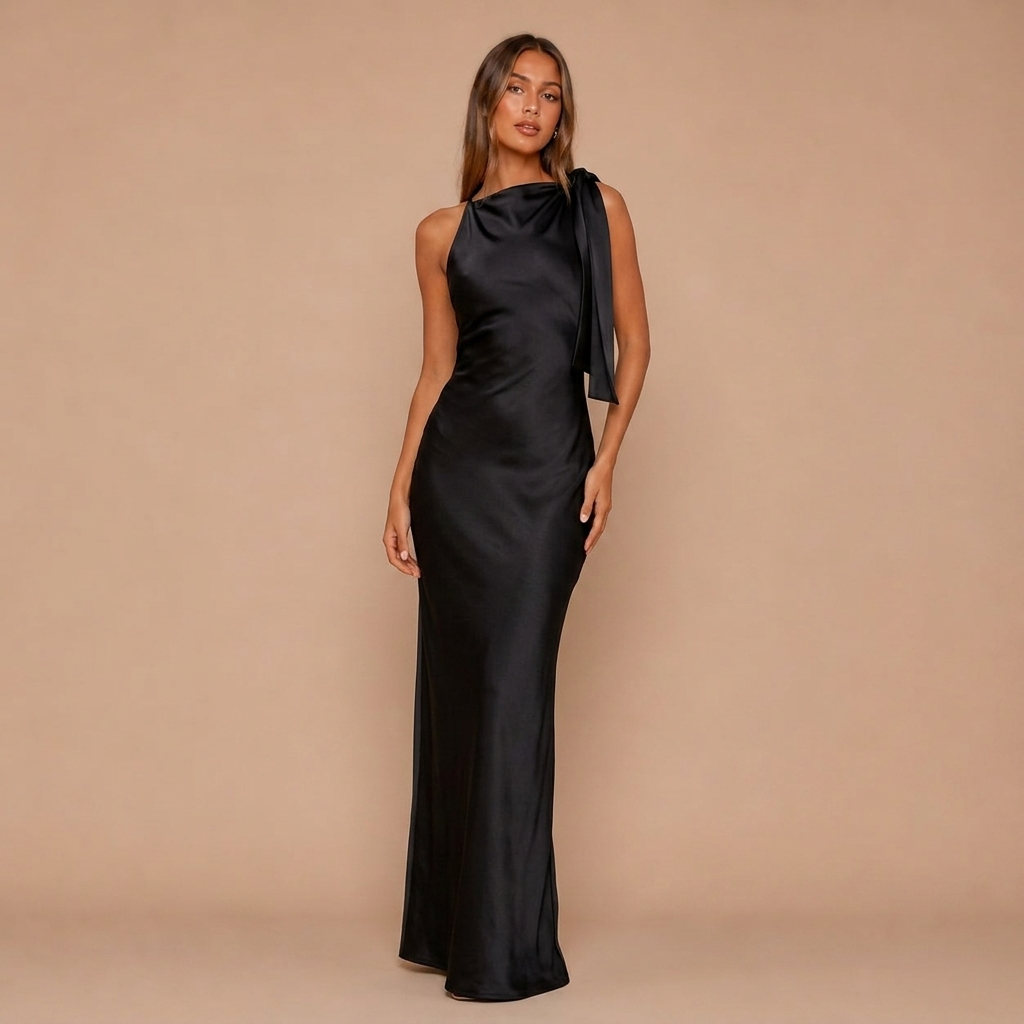 Maxikleid mit Schulterbindedetail