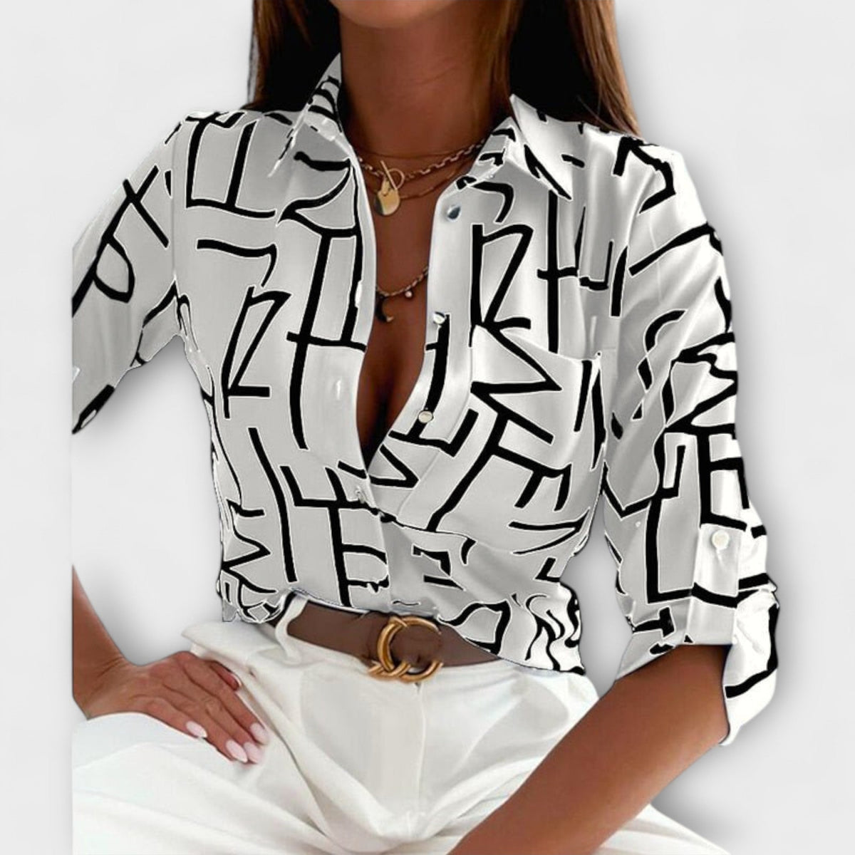 Romina - Klassisches T-Shirt mit Kragen